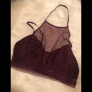 Lace high neck bralette